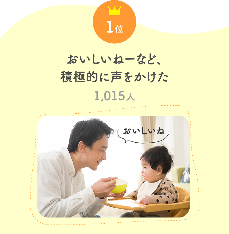 1位 おいしいねーなど、積極的に声をかけた 1,015人…
