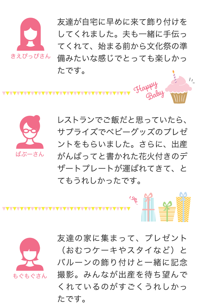 友達が自宅に早めに来て飾り付けをしてくれました。夫も一緒に手伝ってくれて、始まる前から文化祭の準備みたいな感じでとっても楽しかった…